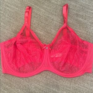 Wacoal Retro Chic Full Figure Underwire Bra Size 42D Deep Pink